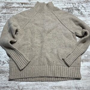 REI Textured Knit Beige Turtleneck Sweater